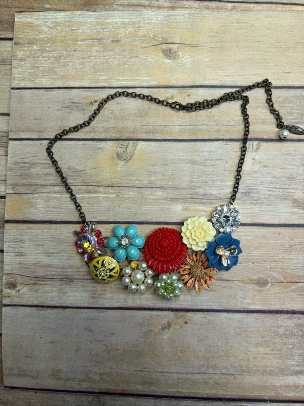 Plunder Multi-Color Floral Cluster Necklace